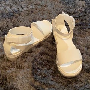 White Ankle Strap Sandals